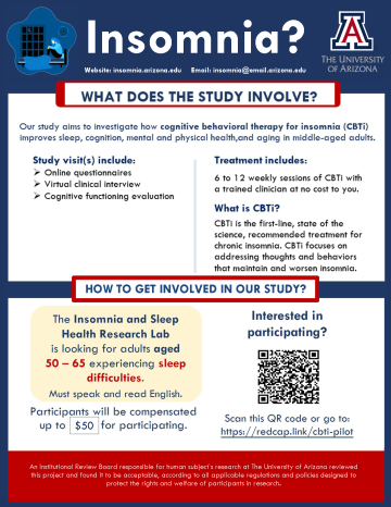 Research Study Flyer for Insomnia Treatment
